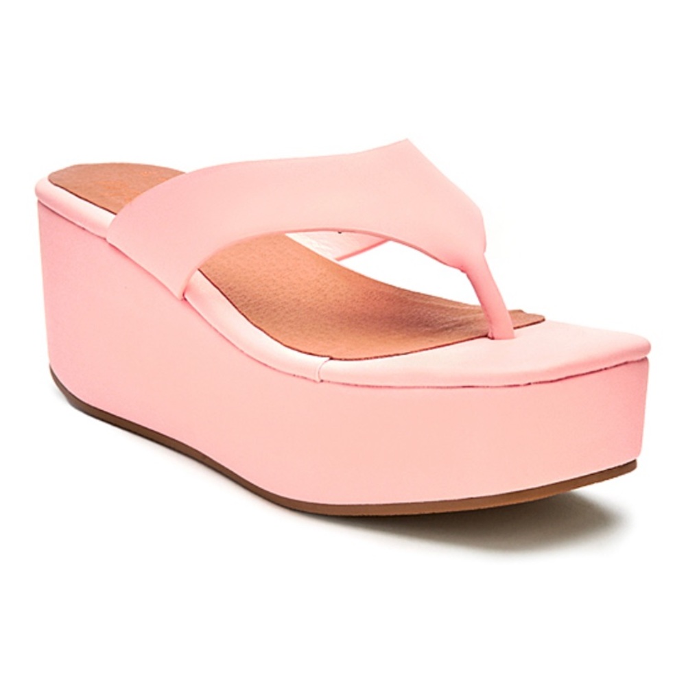 NEW Women L*SPACE x Matisse Alia Platform Sandal in Crystal Pink Heel SZ-6